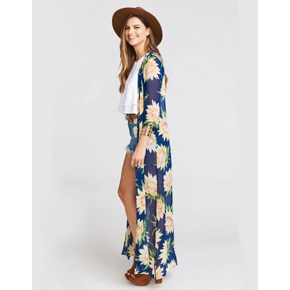 Show Me Your MuMu Karmyn Maxi Dress Cape in Sunflower Dreams Women's Size Small - Picture 2 of 11